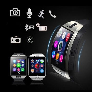 Q18 INTELIGENTNY ZEGAREK NA NADGARSTKU SMARTWATCH Z ŁADOWANIEM USB Z GNIAZDEM /SIM GSM -LOS