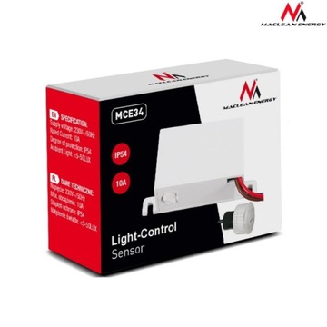 Датчик сумерек Maclean MCE34 с внешним датчиком мощностью 2300 Вт
