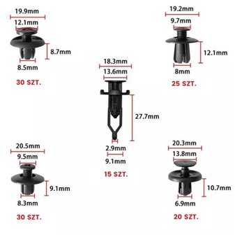 АВТОМОБИЛЬНЫЕ ЗАПОНКИ НАБОР АВТОМОБИЛЬНЫХ КРЫШЕК ДЛЯ ОБИВКИ 635 + СЪЕМНИКИ