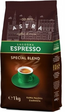 KAWA ASTRA ŁAGODNA ESPRESSO ZIARNISTA ARABICA 1 KG