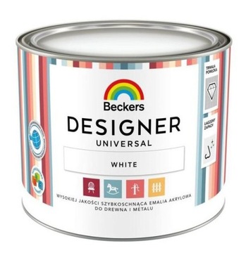 Beckers emalia akryl WHITE 0,5l