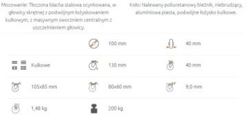 Колеса диаметром 100 мм, 4 шт. 800 кг/4 подшипниковых колеса.
