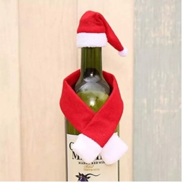 ШАПКА САНТА для СТОЛОВЫХ ПРИБОРОВ, крышка от бутылки ДЛЯ ЛОЛЛИ подарочная 10 ШТ.