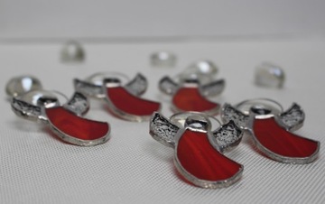 Aniołki witrażowe Tiffany ZESTAW 5 szt czerwone Z