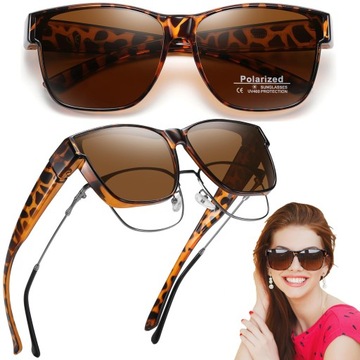 Солнцезащитные очки Поляризованные накладки, корректирующие коричневые