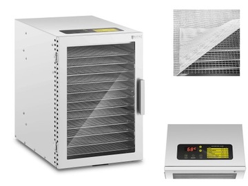 SUSZARKA DEHYDRATOR 12 POZIOMÓW 800W TIMER INOX