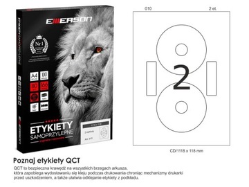 Etykiety samoprzylepne 100A4 EMERSON CD 118x118
