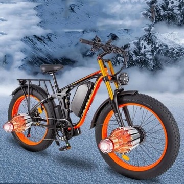 Внедорожный электрический велосипед 2000W 23AH 50KM/H двойной моторный масляный тормоз 26-дюймовая жирная шина