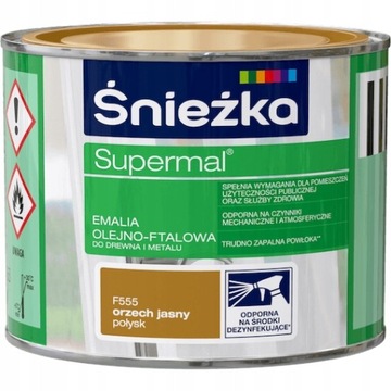 Śnieżka Supermal emalia olejno-ftalowa orzech jasny F555 połysk 0,2L