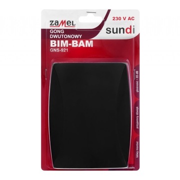 Звонок дверной Двухцветный гонг БИМ-БАМ 230В черный GNS-92