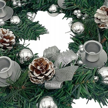 12-дюймовый рождественский венок Адвента со свечой