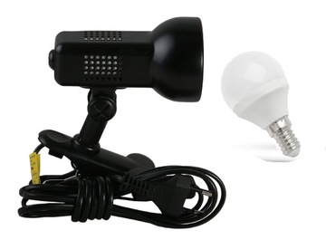 Lampka biurkowa nocna klipsem E14 + żarówka 6W LED