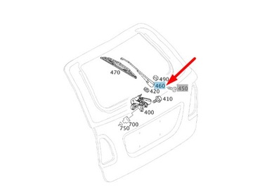 MERCEDES-BENZ E S211 REAR GLASS WIPER ARM A2118200244 ORIGINÁLNÍ