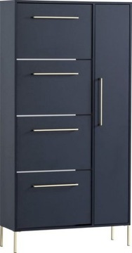 KENT Szafa Na Buty Wysoka ,Regał Granat, Złote Uchwyty Super Design 174x88