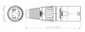 Корпус NEUTRIK NE8MX-B-1 RJ45 с разъемом EtherCON