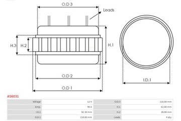 ОБМОТКА ГЕНЕРАТОРА AS-PL