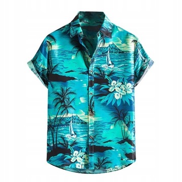 Męska koszula hawajska z krótkimi rękawami XXL