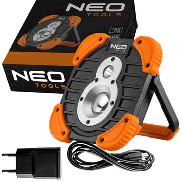 NEO LAMPA WARSZTATOWA AKU. COB+CREE 1000 lm 99-040