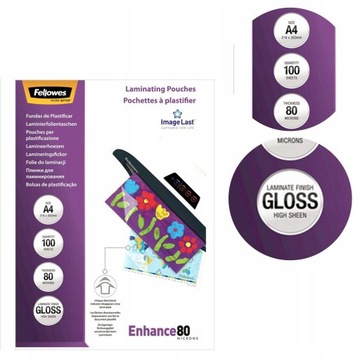 Фольга для ламинирования А4 80мк FELLOWES (100) 5306114