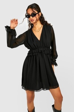 BOOHOO SUKIENKA MINI CZARNA FALBANA R2XL Q335083