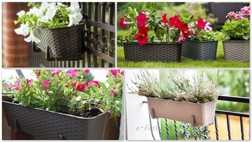 4x БАЛКОННЫЙ ЯЩИК 60см + 4x ПОДСТАВКА + 4x РУЧКИ АНТРАЦИТОВОГО цвета