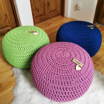 PUF PUFA dziergna pleciona NA ZAMEK 45x35 KOLORY