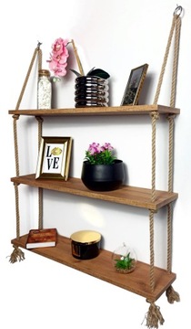 Półka wisząca 80 cm Duża Dąb craft złoty Loft