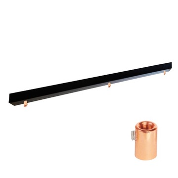 Podsufitka do lampy 80cm 3 otwory czarna + 09 mied