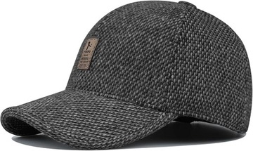 ТЕПЛАЯ ЗИМНЯЯ ШАПКА С КОЗЫРЕМ И НАПОЛЬНЫМИ УШАМИ МУЖСКАЯ УТЕПЛЕННАЯ ШАПКА НА УШЯХ