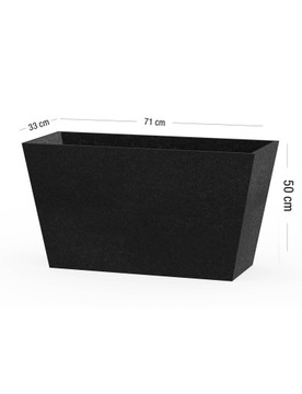 Цветочный горшок ЭКО для террасы, балкона, черный, большая вставка, 50 см - идеально подходит для растений