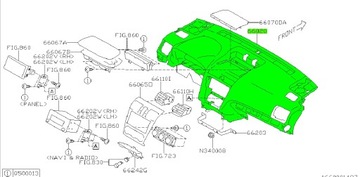 DESKA ROZDĚLOVAČE SUBARU IMPREZA XV FORESTER 2012-