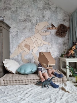 Настенное украшение в виде динозавра T-Rex в технике оригами, размер XL