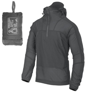 Kurtka Męska Wiatrówka z Kapturem WINDRUNNER HELIKON Składana Shadow Grey L