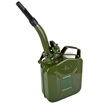 Kanister pojemnik metalowy 5l + lejek metalowy