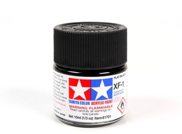 MODELARSKA FARBA AKRYLOWA CZARNA MATOWA TAMIYA 10ml XF-1 FLAT BLACK (MATT)