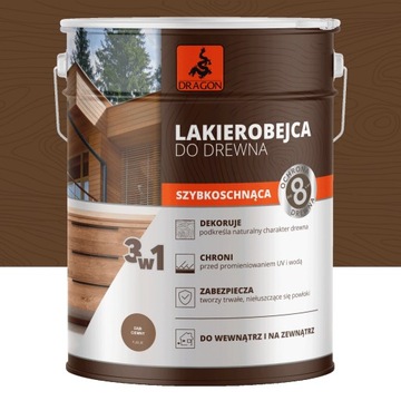 Lakierobejca do drewna 5 L DĄB CIEMNY DRAGON