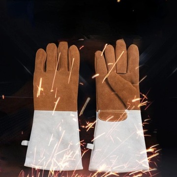 Cowhide Electric Welding Leather Gloves Exothermic