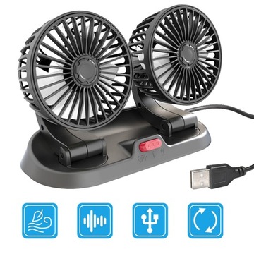 12V/24V ELEKTRYCZNY WENTYLATOR SAMOCHÓD, PODWÓJNY WENTYLATOR DO SAMOCHODÓW