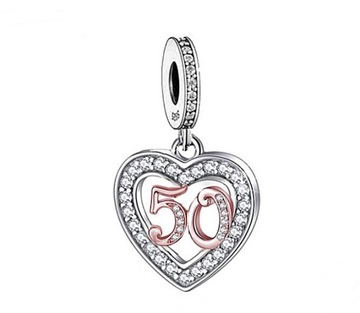 CHARMS ZAWIESZKA 50 URODZINY ROCZNICA SERCE ROSE