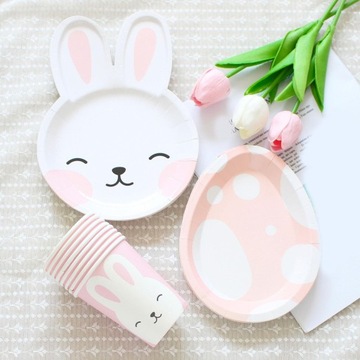 24 бумажных тарелки и чашки, набор тарелок