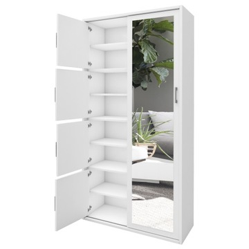 Szafa przesuwna biała 95 cm garderoba sonoma