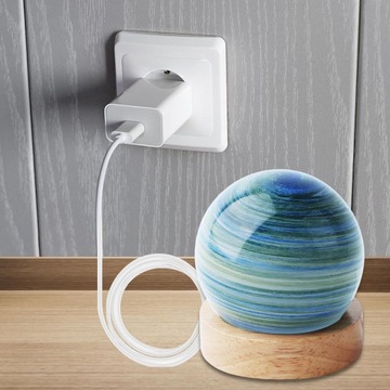 СВЕТОДИОДНАЯ СТЕКЛЯННАЯ НАСТОЛЬНАЯ ЛАМПА ART PLANET В ПОДАРОК ​​ДЕТЯМ 3W 5V