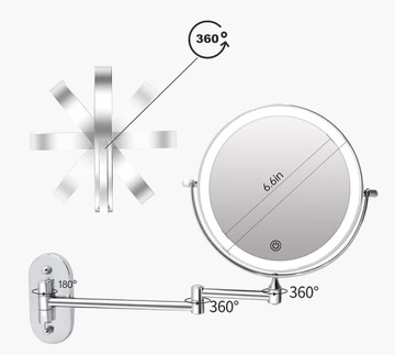 СВЕТОДИОДНОЕ КОСМЕТИЧЕСКОЕ ЗЕРКАЛО 1x/10x Zoom / 3 цвета СЕНСОРНОЕ ЗЕРКАЛО ДЛЯ МАКИЯЖА