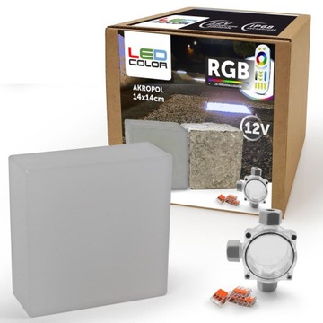 10x Świecąca Kostka Brukowa LED Akropol 14x14 RGB