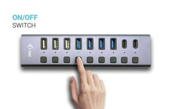 Концентратор USB 3.0/USB-C, 9 портов LAN + адаптер питания