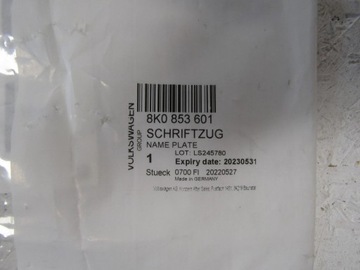 AUDI A4 A5 A6 NÁPIS ZNAK ZADNÍ