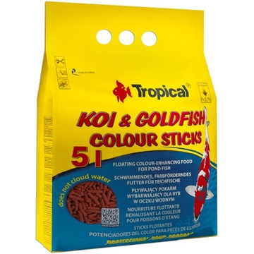 Tropical Koi&Goldfish Colour Pokarm dla karpi w oczkach wodnych stawach 5L