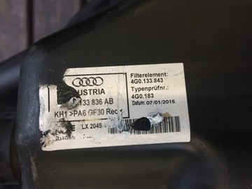 A6 C7 TFSI POUZDRO FILTRU VZDUCHU 4G0133836AB