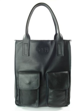 Сумка-шоппер Vera Pelle с карманами ЖЕЛТЫЙ