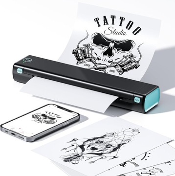 Портативный термопринтер формата А4 без чернил Bluetooth Phomemo M08F Tattoo